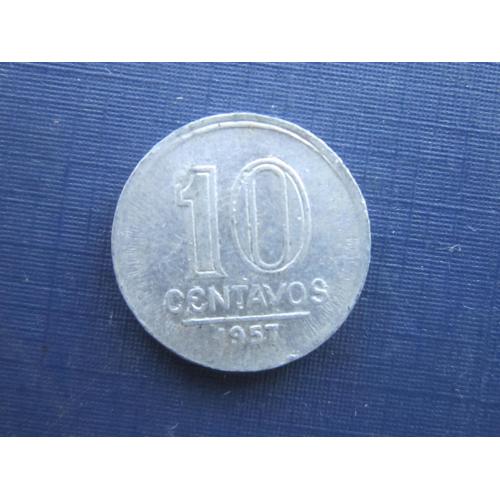 Монета 10 сентаво Бразилия 1957 нечастая