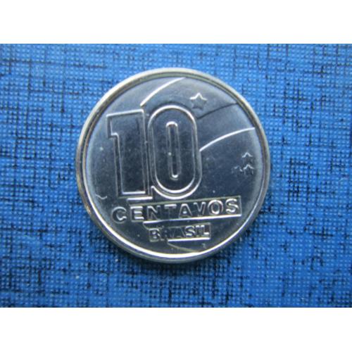 Монета 10 сентаво Бразилия 1990 рабочий в алмазной шахте состояние