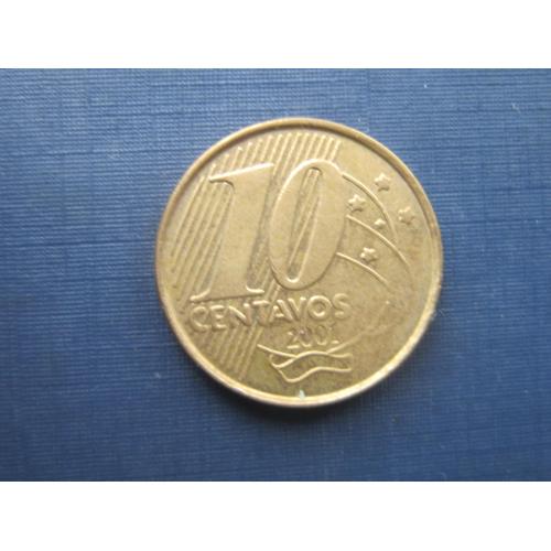 Монета 10 сентаво Бразилия 2001