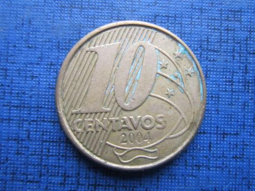 Монета 10 сентаво Бразилия 2004
