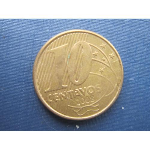 Монета 10 сентаво Бразилия 2008
