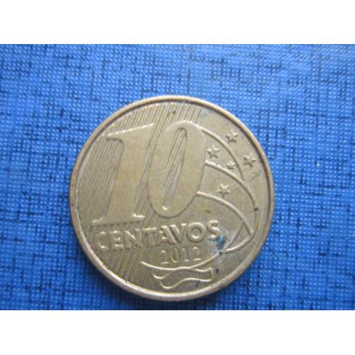 Монета 10 сентаво Бразилия 2012