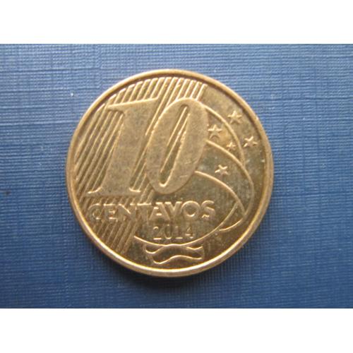Монета 10 сентаво Бразилия 2014