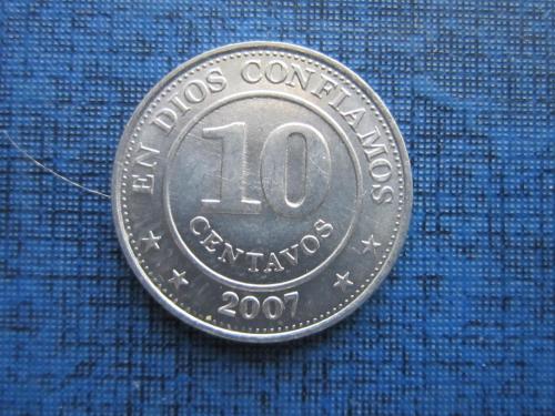 Монета 10 сентаво Никарагуа 2007 состояние