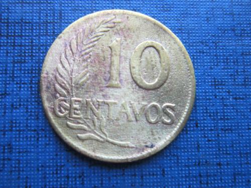 Монета 10 сентаво Перу 1953
