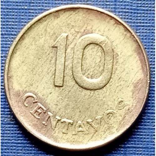Монета 10 сентаво Перу 1975 маленькая
