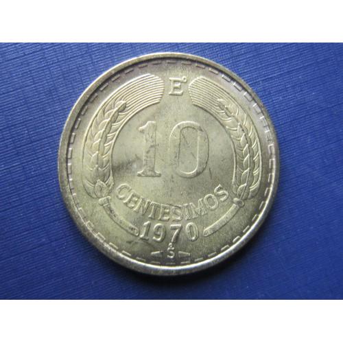 Монета 10 сентесимо Чили 1970 фауна орёл гриф
