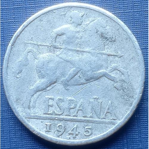 Монета 10 сентим Испания 1945