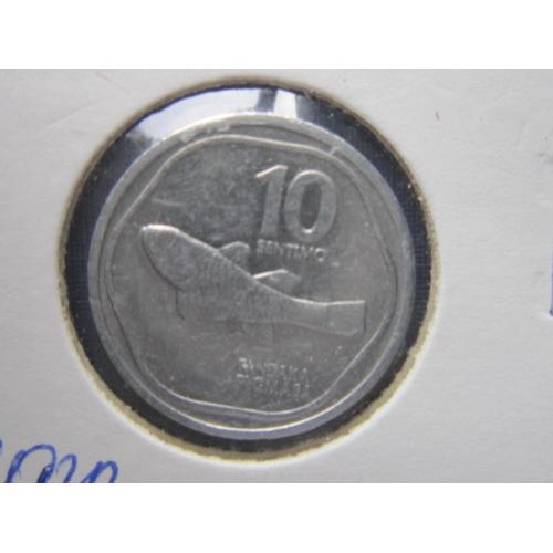 Монета 10 сентимо Филиппины 1986 фауна рыба
