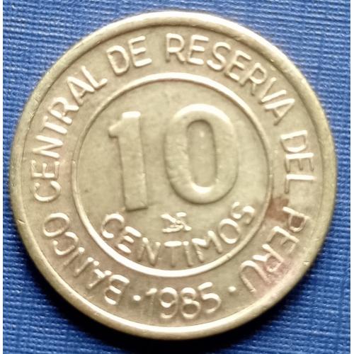 Монета 10 сентимо Перу 1985