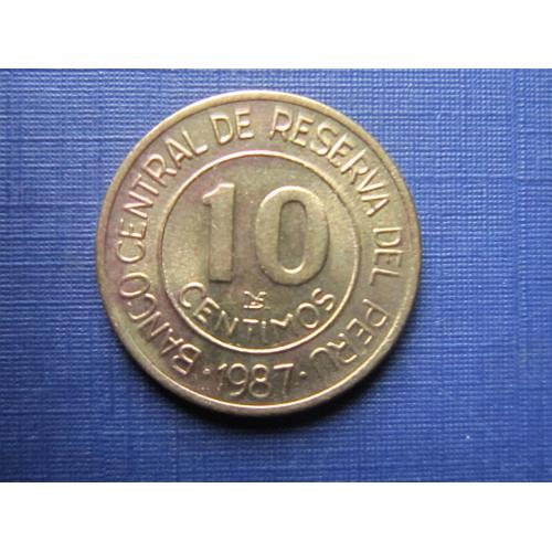 Монета 10 сентимо Перу 1987