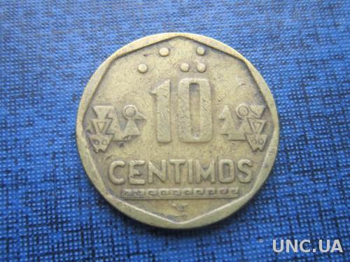 Монета 10 сентимо Перу 1995
