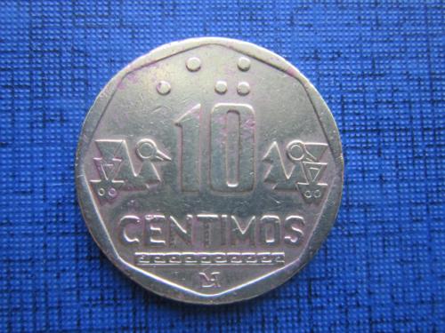 Монета 10 сентимо Перу 1998