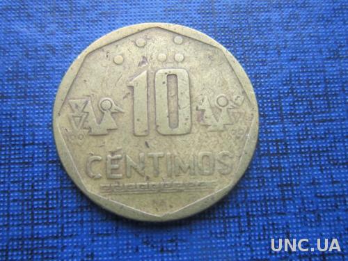 Монета 10 сентимо Перу 1999
