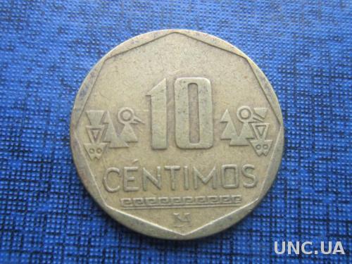 Монета 10 сентимо Перу 2005
