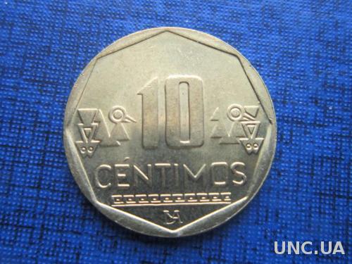 Монета 10 сентимо Перу 2012
