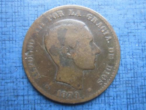 Монета 10 сентимов Испания 1879