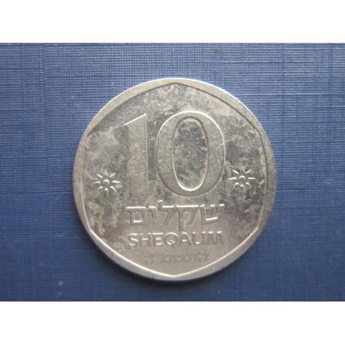 Монета 10 шекелей Израиль корабль галера