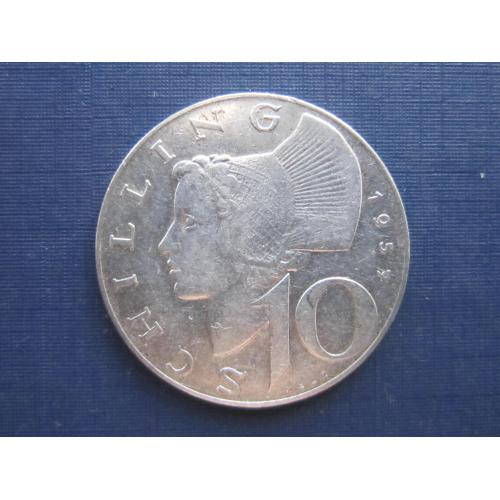 Монета 10 шиллингов Австрия 1957 серебро