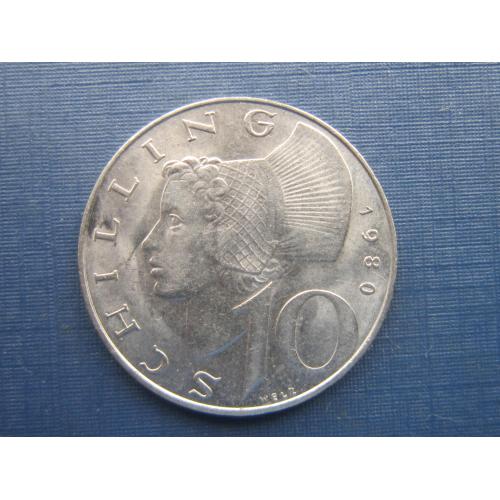 Монета 10 шиллингов Австрия 1980