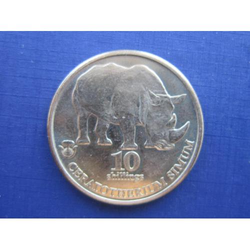 Монета 10 шиллингов Биафра 2020 фауна носорог