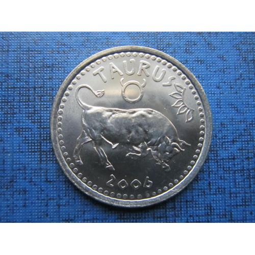 Монета 10 шиллингов Сомалиленд Сомали 2006 Знаки зодиака Телец фауна бык