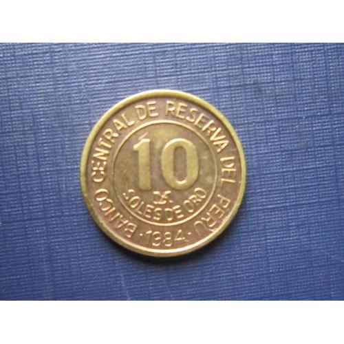 Монета 10 соль де оро Перу 1984