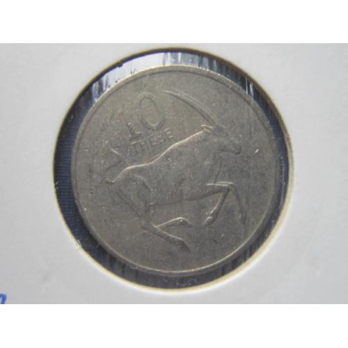 Монета 10 тебе Ботсвана 1989 фауна антилопа