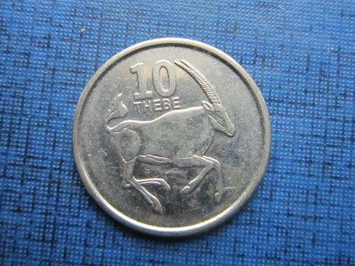 монета 10 тебе Ботсвана 2013 фауна антилопа