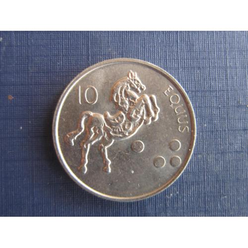 Монета 10 толаров Словения 2001 фауна конь лошадь
