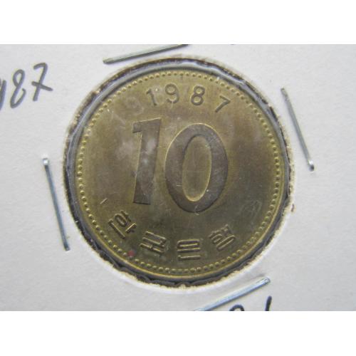 Монета 10 вон Южная Корея 1987