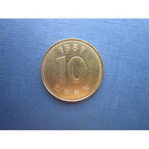 Монета 10 вон Южная Корея 1987