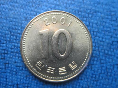 Монета 10 вона Корея 2001