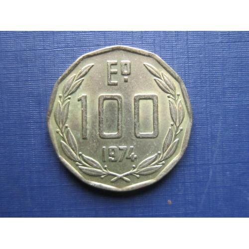 Монета 100 эскудо Чили 1974