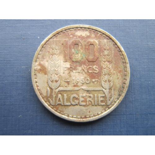 Монета 100 франков Алжир Французский 1950 как есть