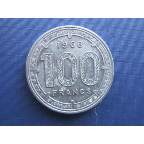 Монета 100 франков Экваториальная Африка 1968 фауна антилопы