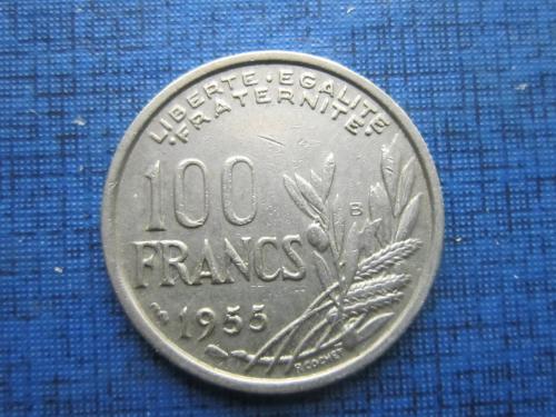 Монета 100 франков Франция 1955