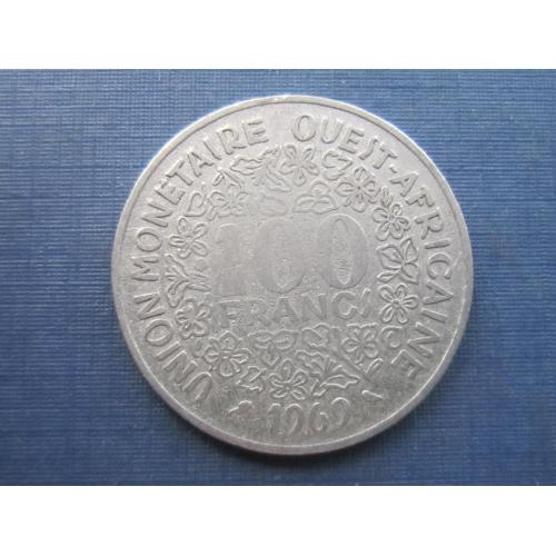 Монета 100 франков КФА Западная Африка 1969 ВСЕАО фауна рыба