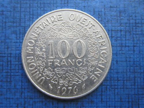 монета 100 франков КФА Западная Африка 1976 фауна рыба