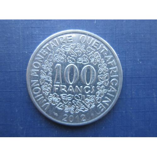 Монета 100 франков КФА Западная Африка 2012 ВСЕАО фауна рыба