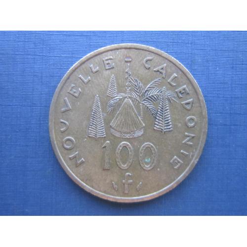 Монета 100 франков Новая Каледония Французская 1991 хижина