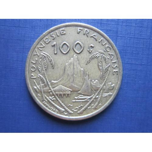 Монета 100  франков Полинезия Французская 2017 корабль парусник яхта
