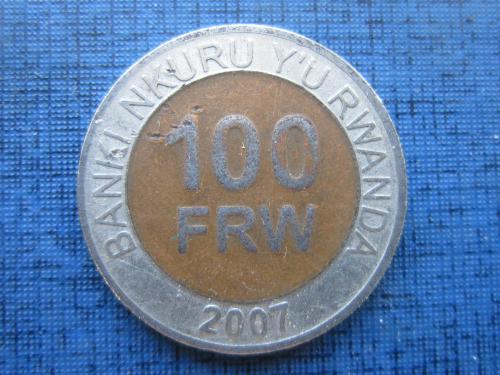 Монета 100 франков Руанда 2007