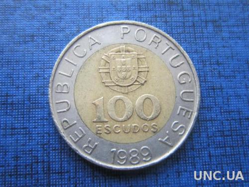 Монета 100 ишкуду Португалия 1989 Педро Нуниш медицина навигация

