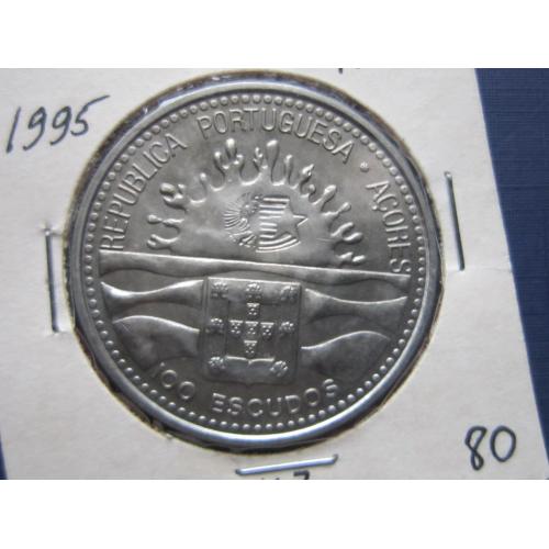 Монета 100 ишкуду Португалия Азоры (Азорские острова) автономия 1995 фауна птица