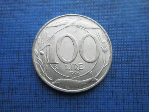 Монета 100 лир Италия 1996 фауна дельфин птица