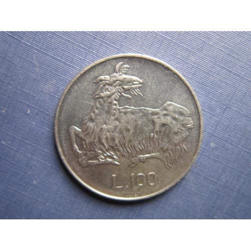 Монета 100 лир Сан-Марино 1974 фауна козёл