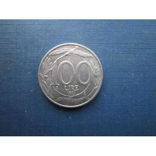 Монета 100 лір Італія 1993 фауна птах дельфин
