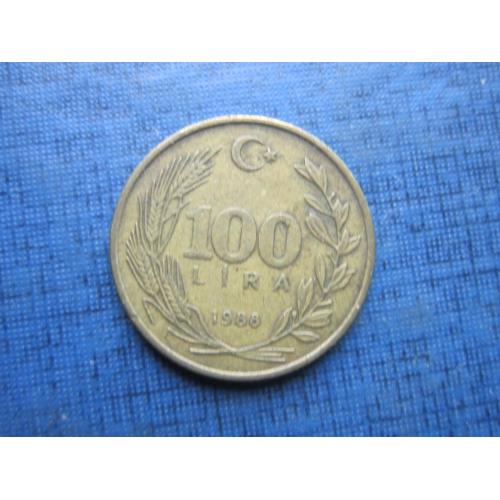 Монета 100 лир Турция 1988 малая