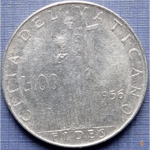Монета 100 лир Ватикан 1956 Иисус с крестом и граалем